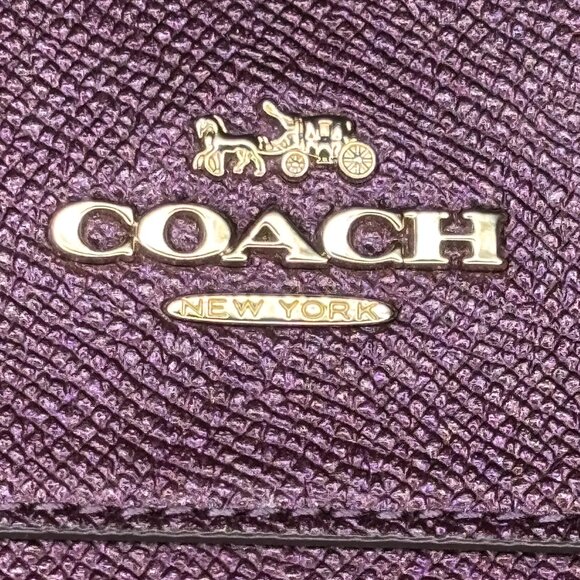 Coach Metallic Purple Cross Grain Mini Brooke Carryall Satchel-LIKE NEW - Picture 13 of 16